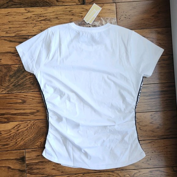 NWT Logo Tape Organic Cotton Ruched Top - Picture 6 of 9